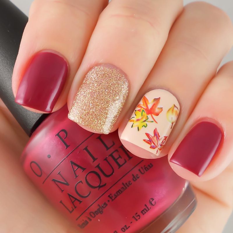 fall nail art autumn nails leaf nails